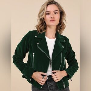 Lulu's Emerald Velvet Blazer